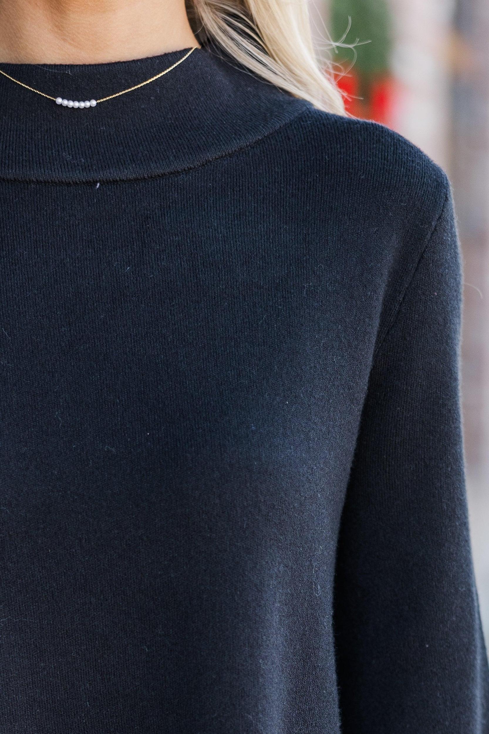 With Ease Black Mock Neck Sweater Tunic Female Product Image