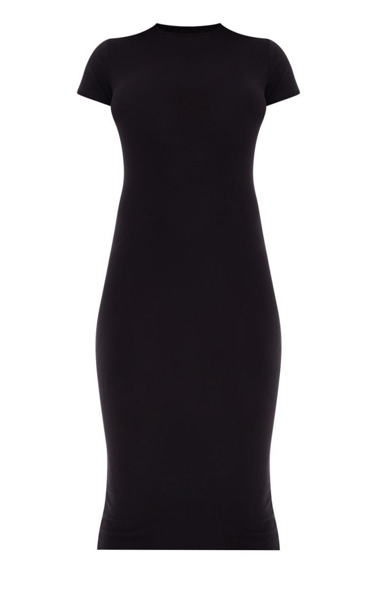Black Soft Touch Cap Sleeve Midaxi Dress Product Image
