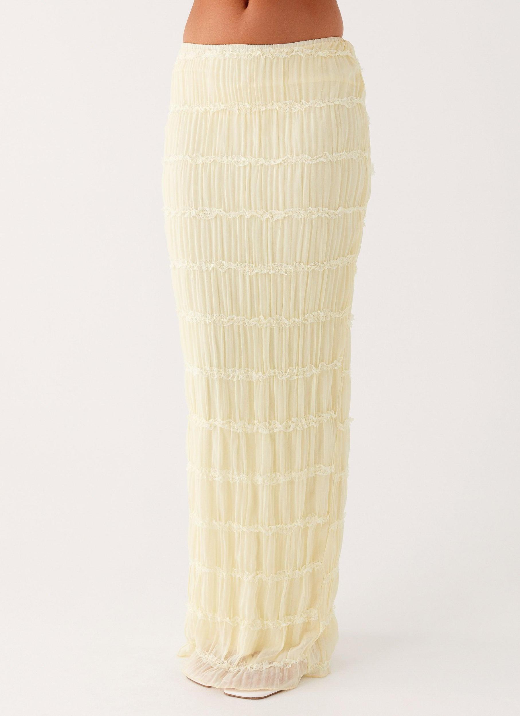 Daydreaming Low Rise Maxi Skirt - Yellow Product Image