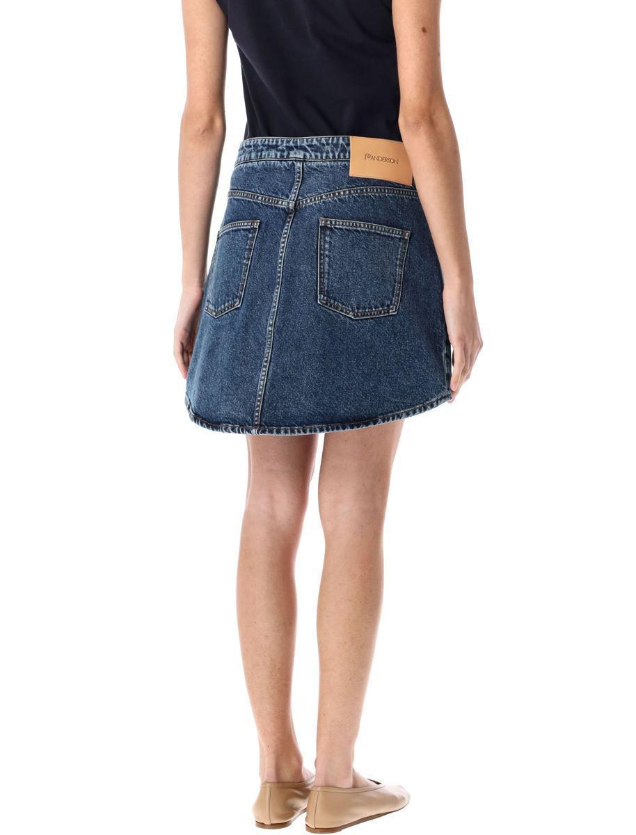 JW ANDERSON Pocket-detailed Denim Mini Skirt In Mid Blue Product Image