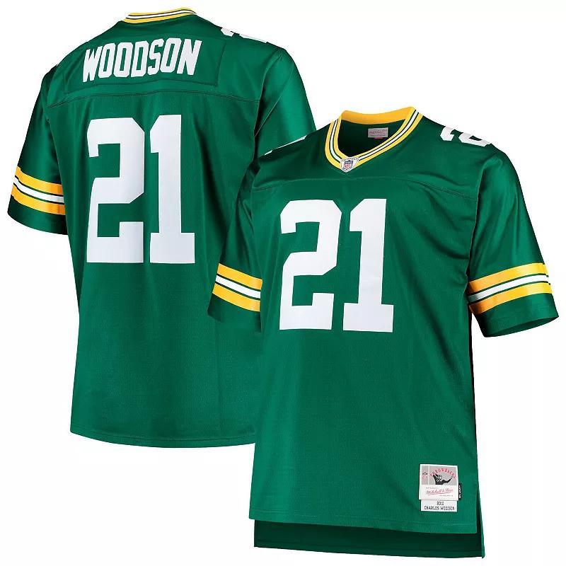 Men's Mitchell & Ness Charles Woodson Green Green Bay Packers Big & Tall 2010 Retired Player Replica Jersey, Size: 5XB Product Image