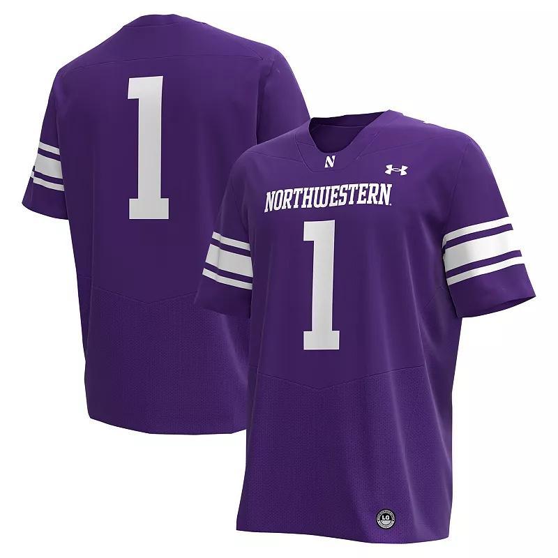Men's Under Armour #1 Purple Northwestern Wildcats Replica Football Jersey, Size: Medium Product Image