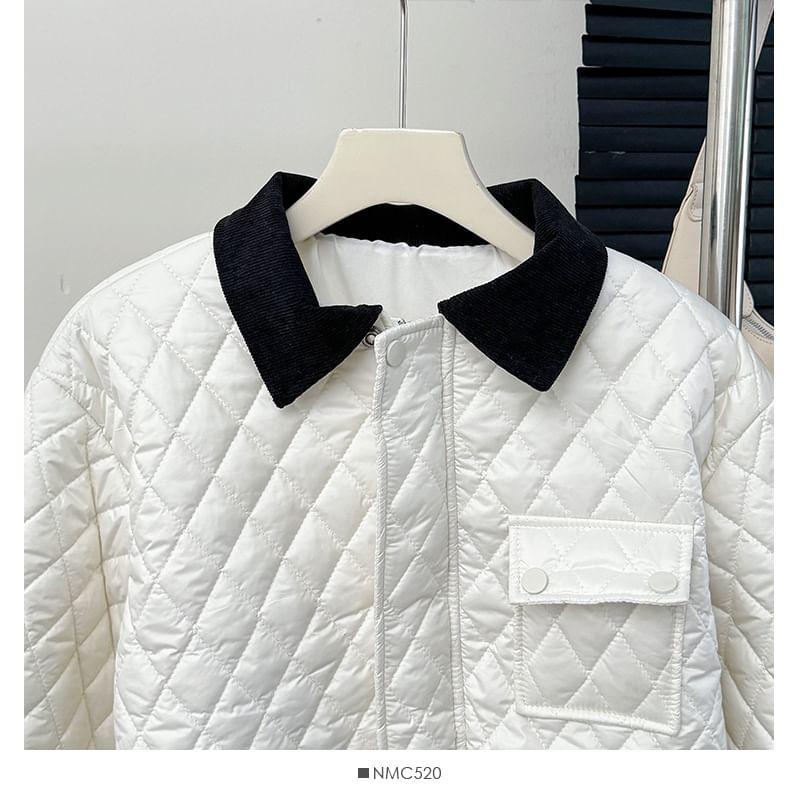 Collared Quilted Jacket Product Image