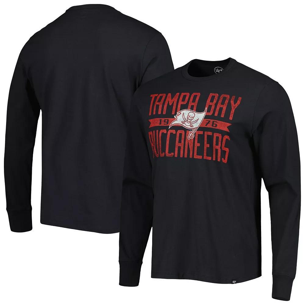 Men's '47 Black Tampa Bay Buccaneers Brand Wide Out Franklin Long Sleeve T-Shirt, Size: Medium Product Image