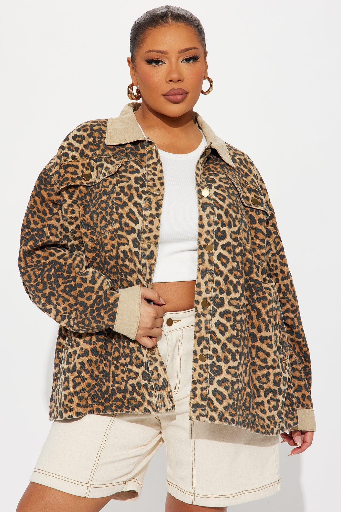 Denise Oversized Leopard Barn Jacket - Brown/combo Product Image
