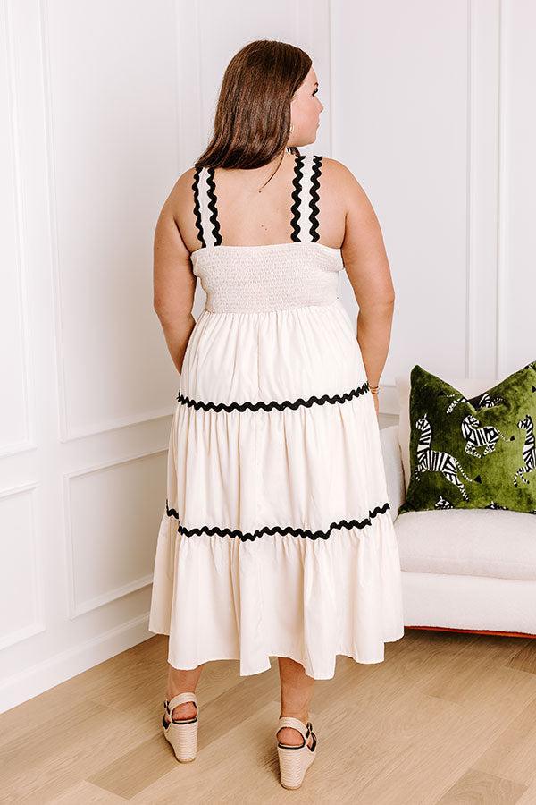 Patio Party Tiered Midi in French Vanilla Curves Product Image
