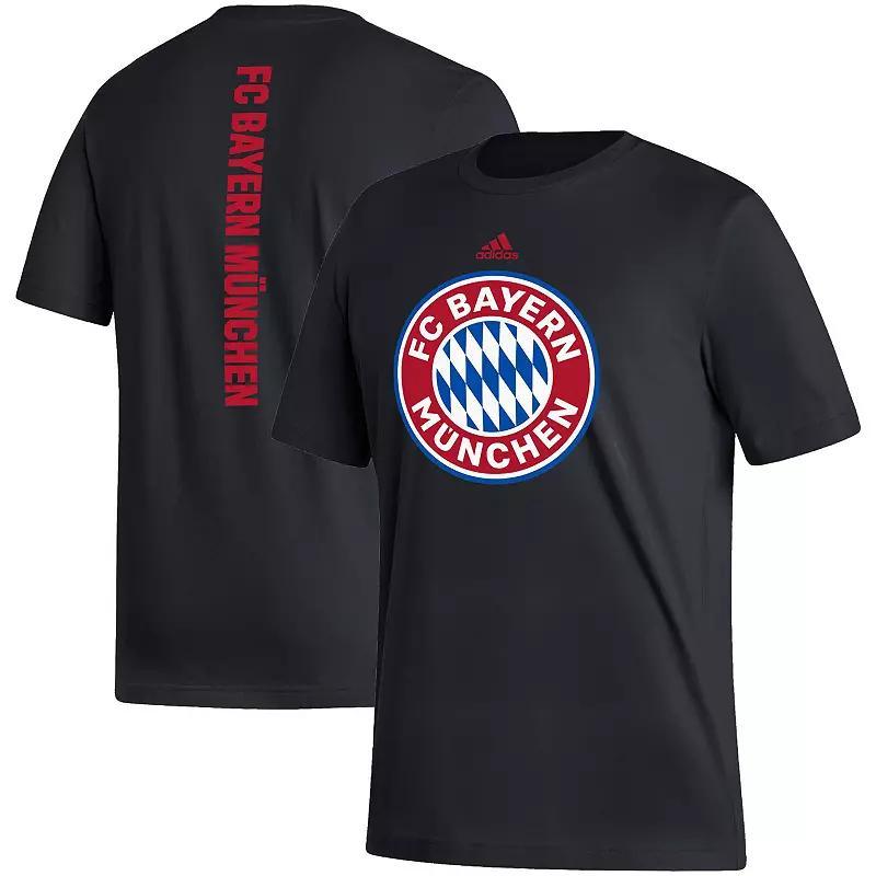Mens adidas Black Bayern Munich Vertical Back T-Shirt Product Image