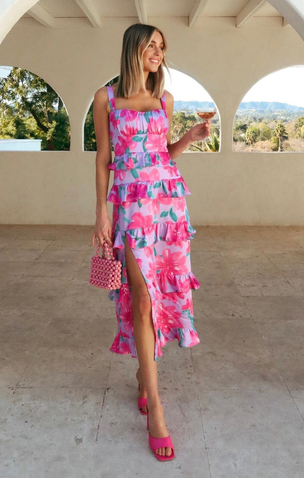 Monique Midi Dress ~ Garden Party Purple Product Image