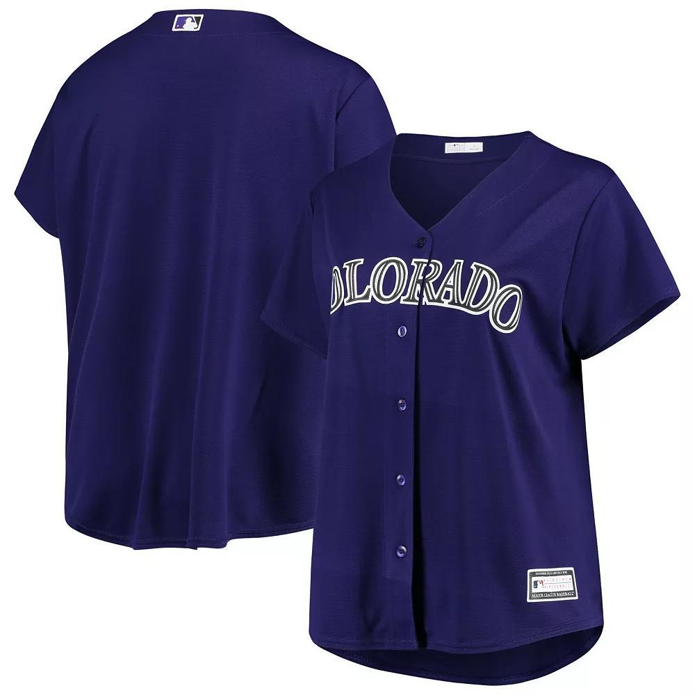 Women's Purple Colorado Rockies Plus Size Alternate Replica Team Jersey, Size: 3XL Product Image