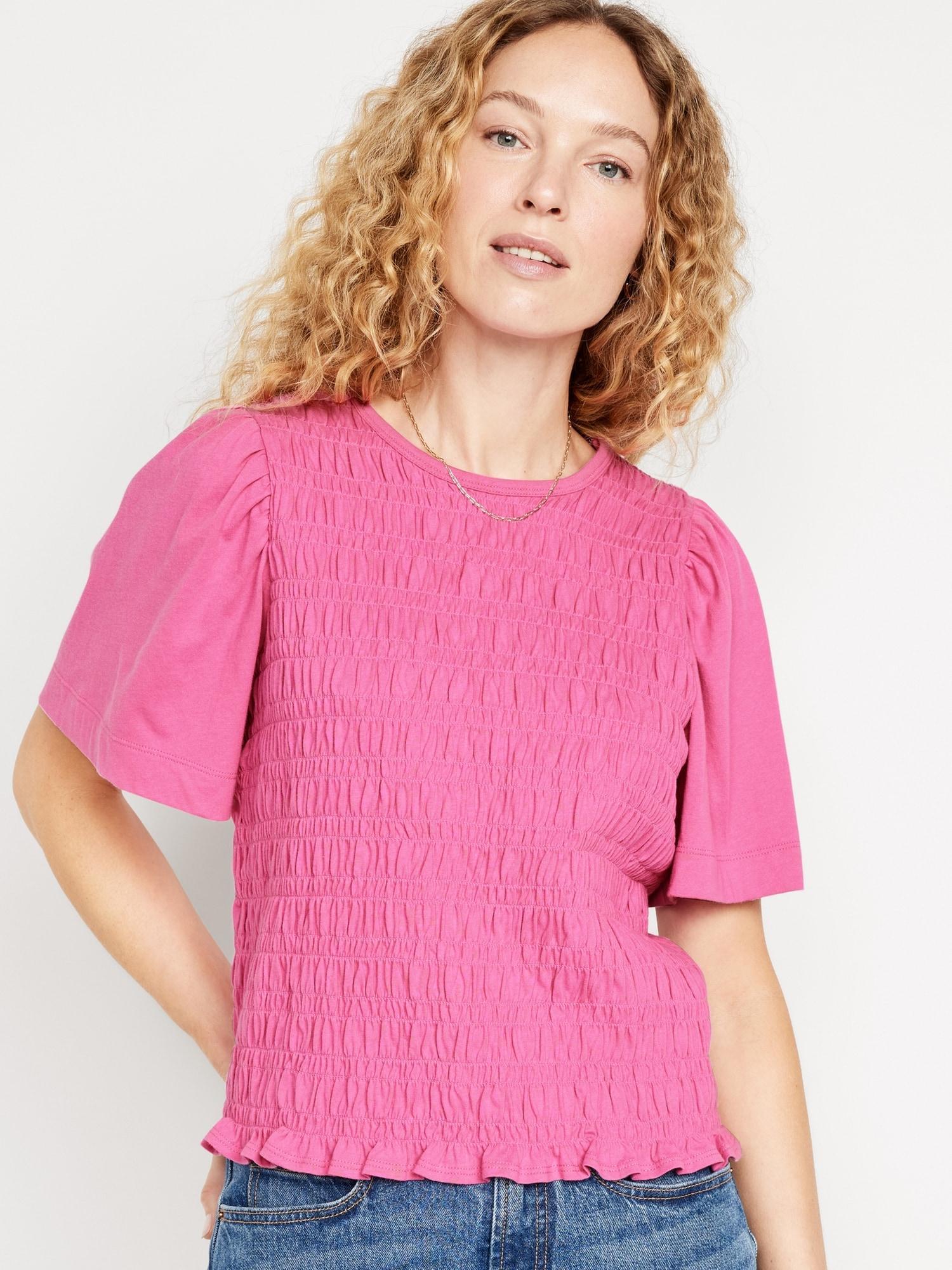 Short-Sleeve Smocked Top Product Image