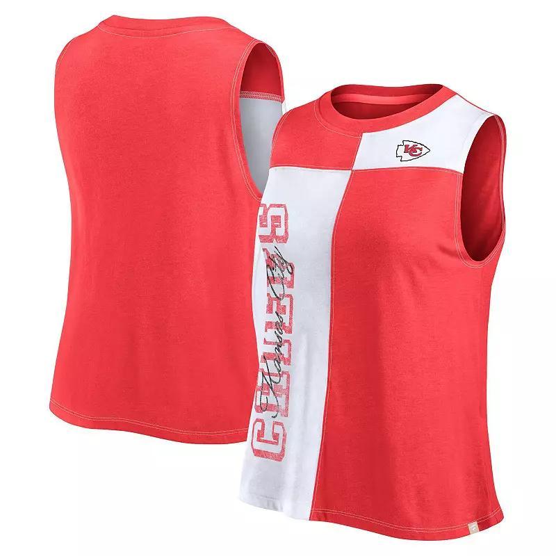 Women's Fanatics Branded Royal/White Buffalo Bills Script Color Block Tank Top, Size: Large, Blue Product Image