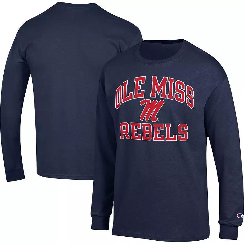 Mens Champion Ole Miss Rebels High Motor Long Sleeve T-Shirt Blue Product Image