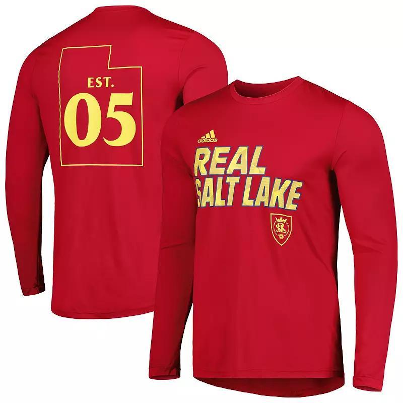 Men's adidas Red Real Salt Lake Jersey Hook AEROREADY Long Sleeve T-Shirt, Size: 3XL, Slt Red Product Image