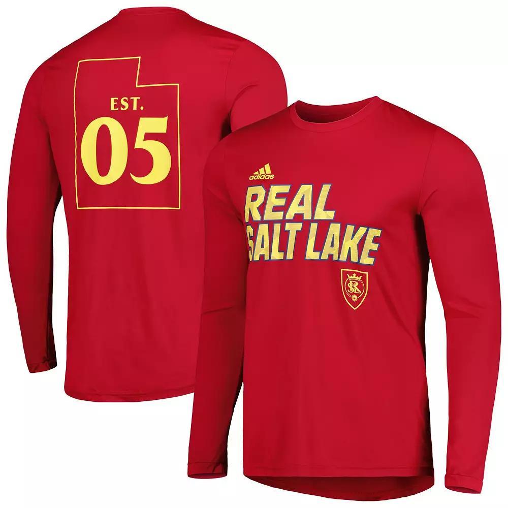 Men's adidas Red Real Salt Lake Jersey Hook AEROREADY Long Sleeve T-Shirt, Size: 3XL, Slt Red Product Image