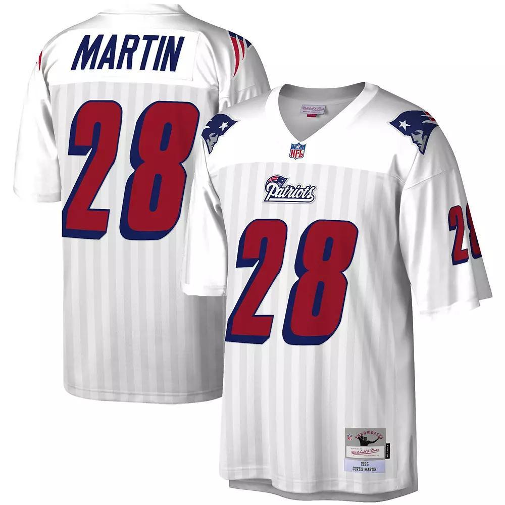 Men's Mitchell & Ness Curtis Martin White New England Patriots 1995 Legacy Replica Jersey, Size: XL Product Image