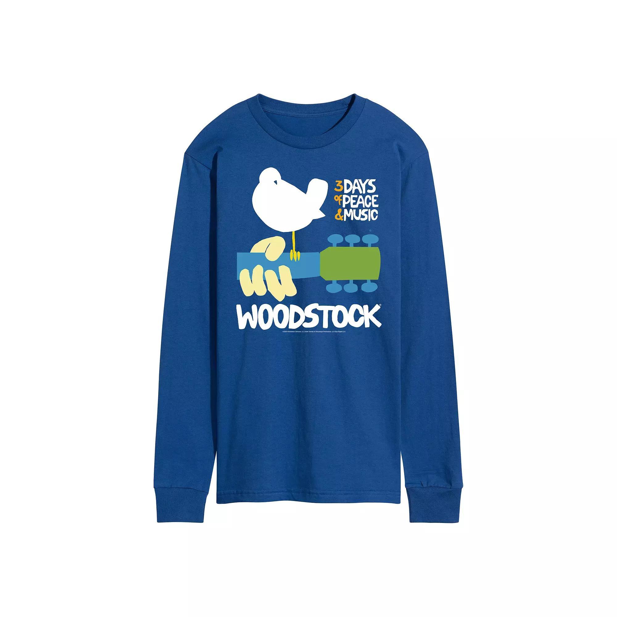 Mens Woodstock Poster Long Sleeve Graphic Tee Product Image
