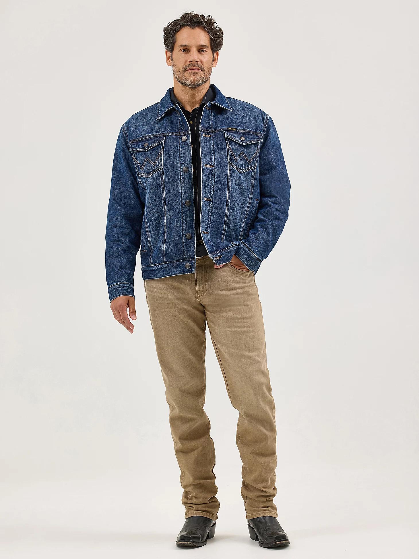 Men's Wrangler Retro® Sherpa Lined Western Denim Jacket | Men's JACKETS & OUTERWEAR | Wrangler® Product Image