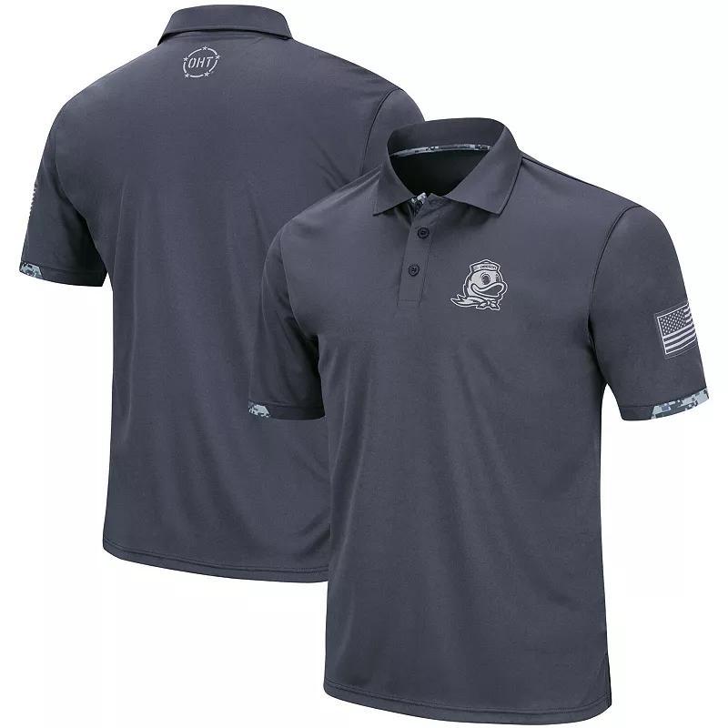 Mens Colosseum Charcoal Oregon Ducks Big & Tall OHT Military Appreciation Digital Camo Polo Product Image