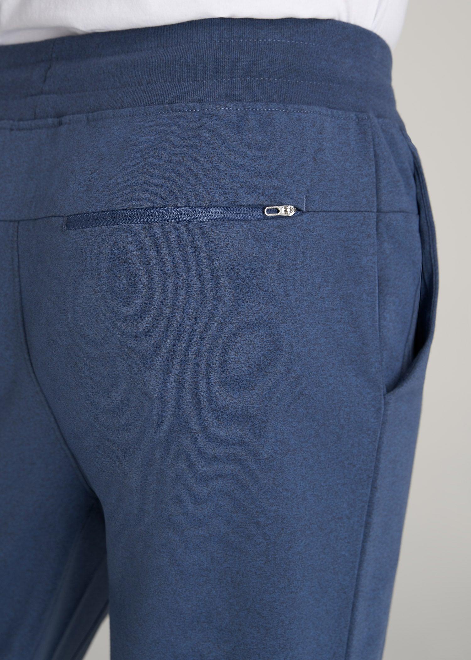 A.T. Performance Slim French Terry Joggers for Tall Men in Tech Navy Mix Male Product Image