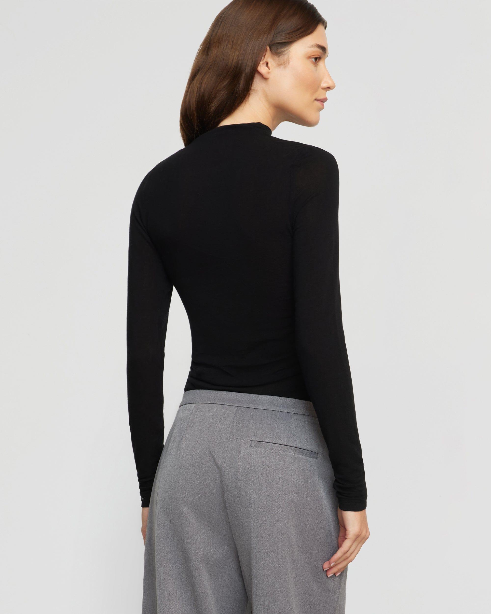 Vittoria Asymmetric-Neck Semi-Sheer Ruched Tee Product Image