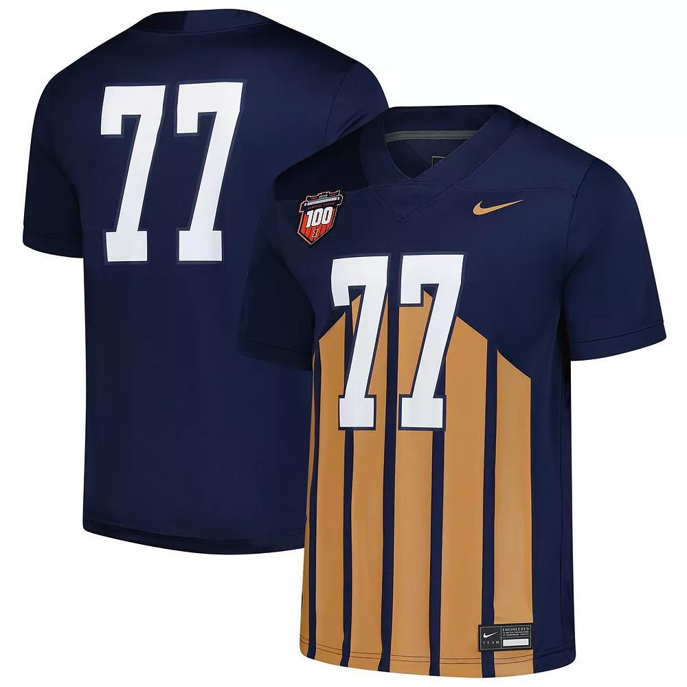 Men's Nike #77 Navy Illinois Fighting Illini Untouchable Replica Football Jersey, Size: Medium, Blue Product Image