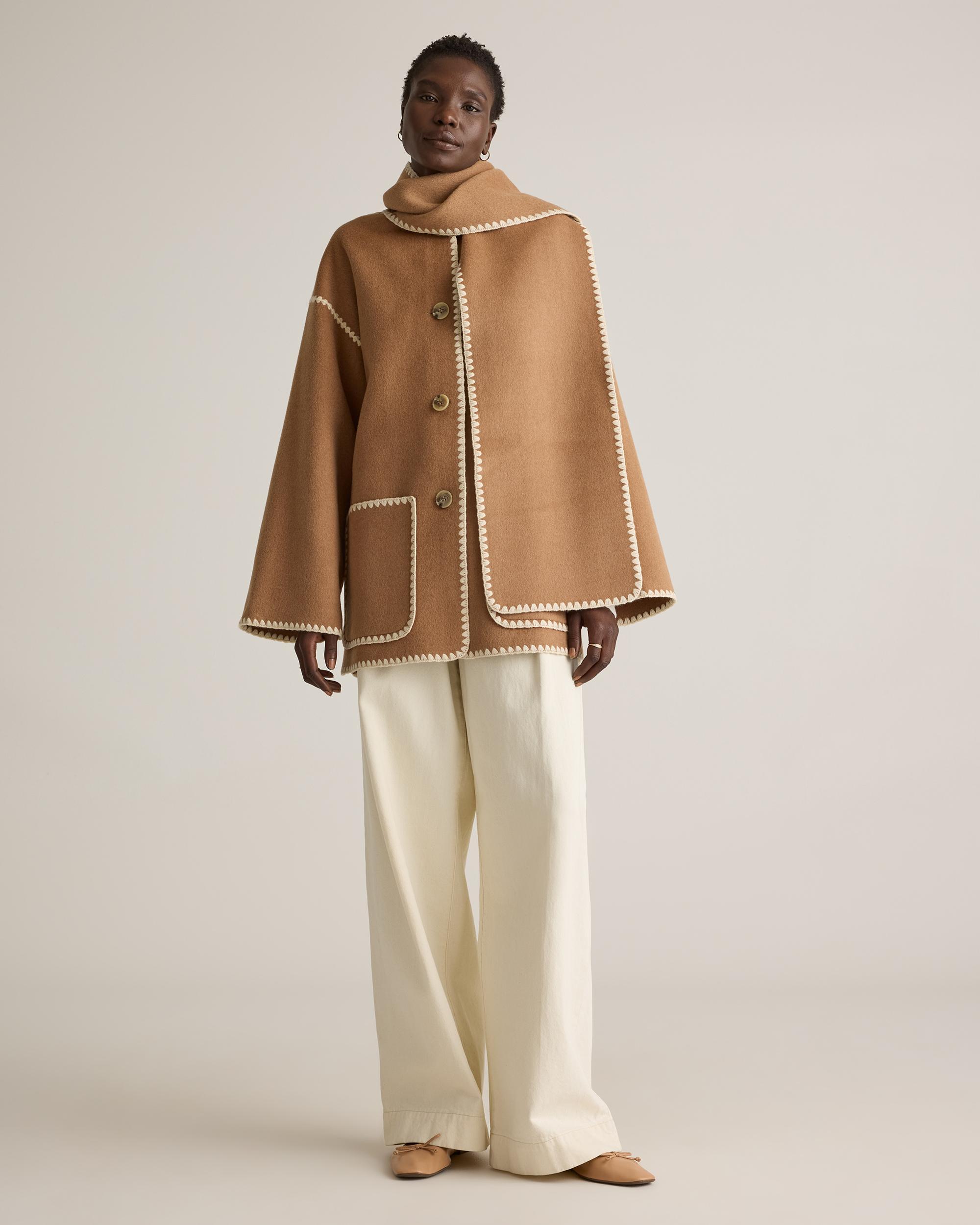 Quince | Women's Double-Faced Merino Wool Scarf Coat Product Image