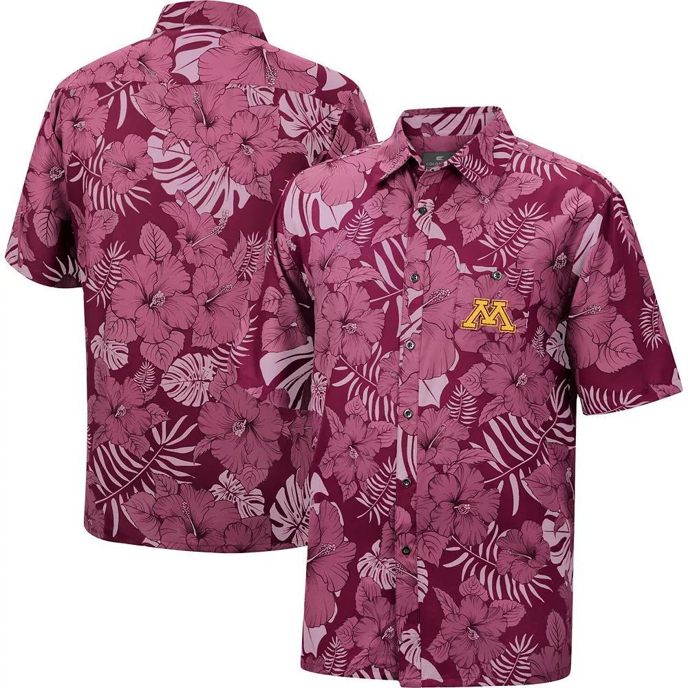 Men's Colosseum Maroon Minnesota Golden Gophers The Dude Camp Button-Up Shirt, Size: Medium, Red Product Image