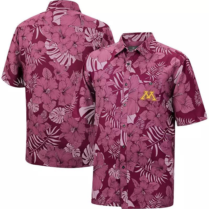 Men's Colosseum Maroon Minnesota Golden Gophers The Dude Camp Button-Up Shirt, Size: Medium, Red Product Image