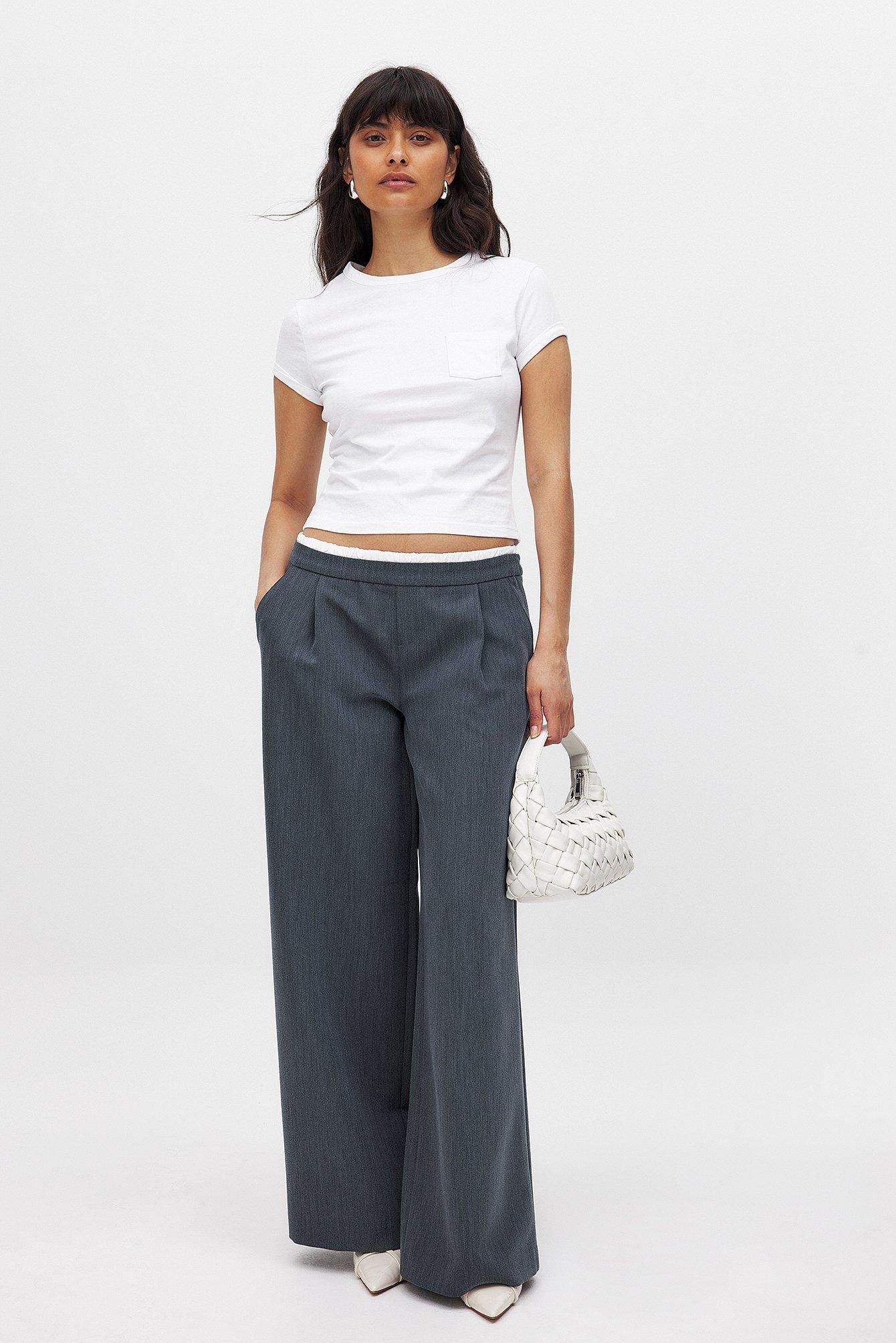Elastic Cotton Detailed Suit Pants Product Image