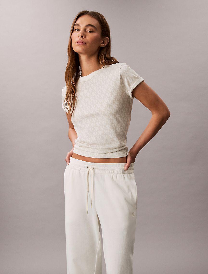 French Terry Wide Leg Sweatpants Product Image