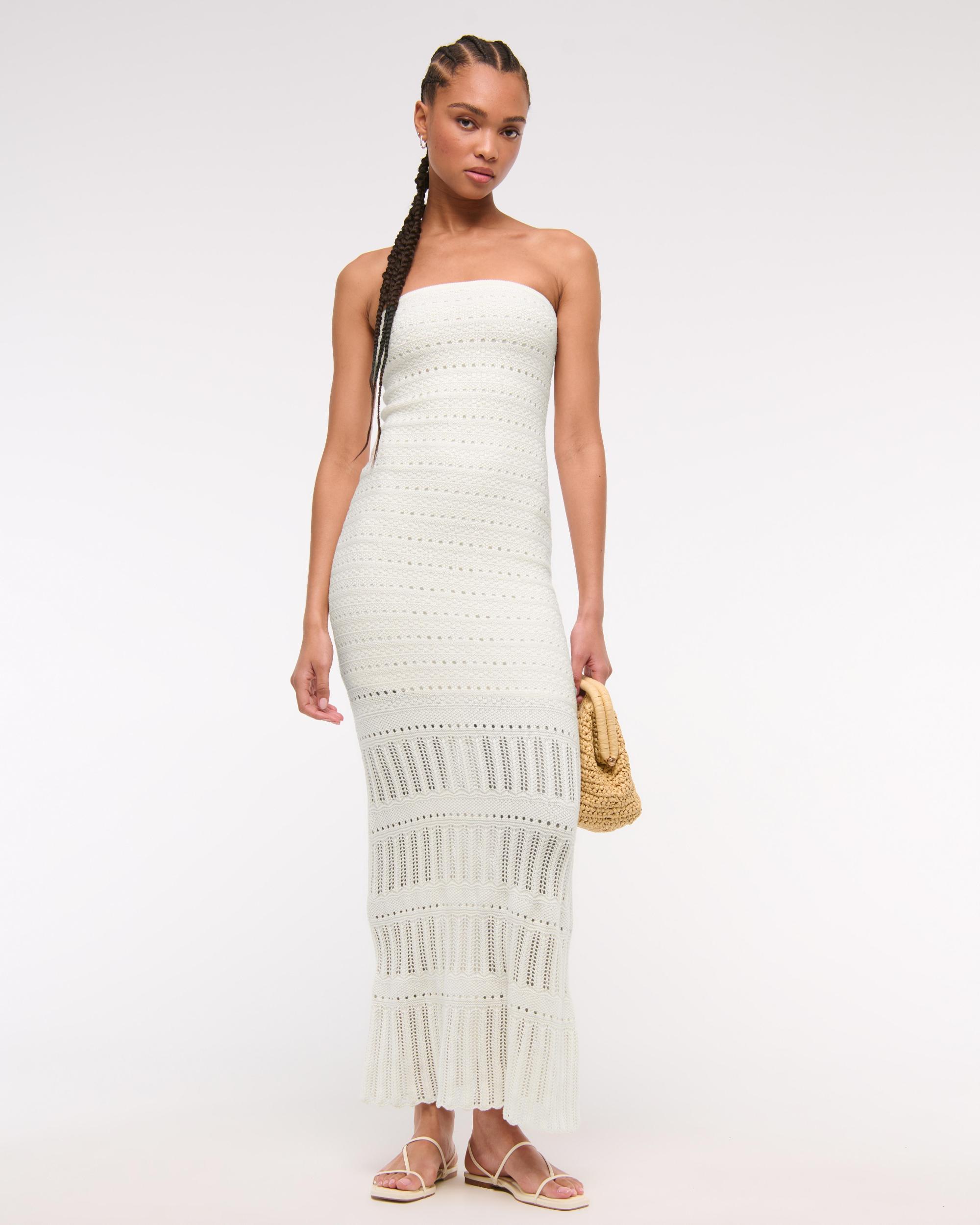Strapless Crochet-Style Maxi Dress Product Image