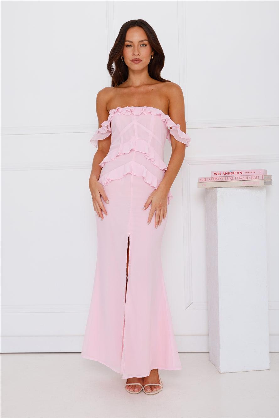 Embrace Your Magic Off Shoulder Maxi Dress Pink Product Image