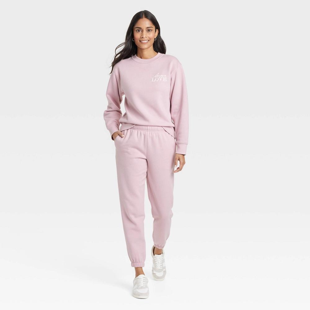 Women's Leisure Studio Graphic Sweatshirt - Universal Thread™ Mauve XL Product Image