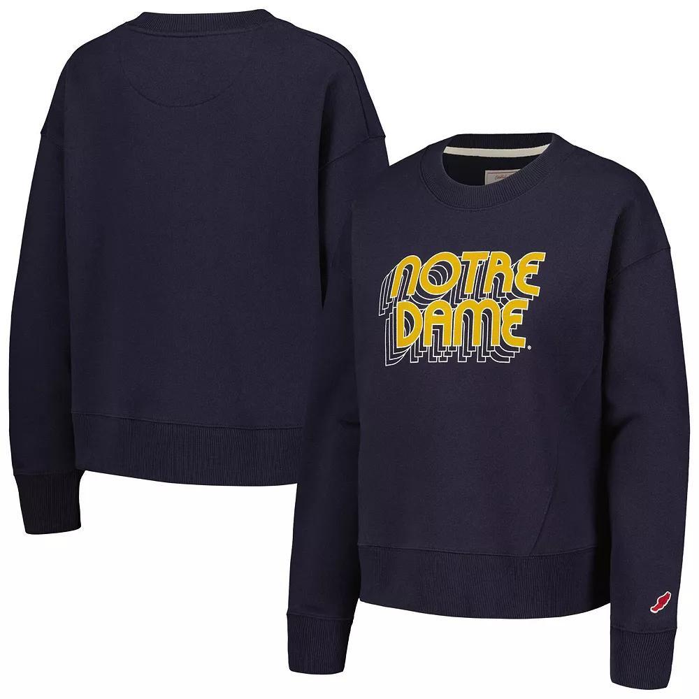 Women's League Collegiate Wear Navy Notre Dame Fighting Irish Boxy Pullover Sweatshirt, Size: Large, Blue Product Image