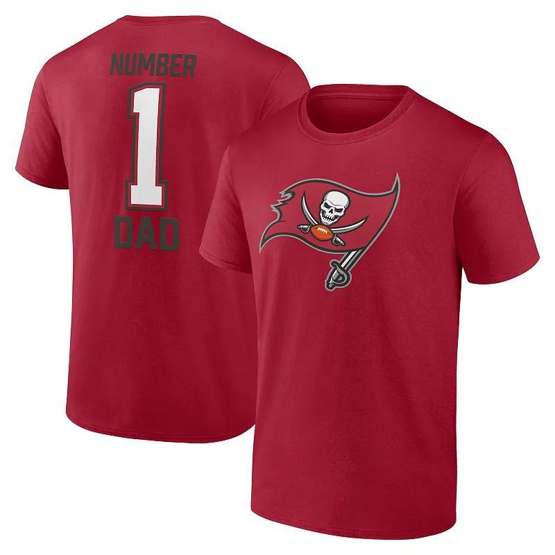Men's Fanatics Branded Red Tampa Bay Buccaneers #1 Dad T-Shirt, Size: 5XB Product Image