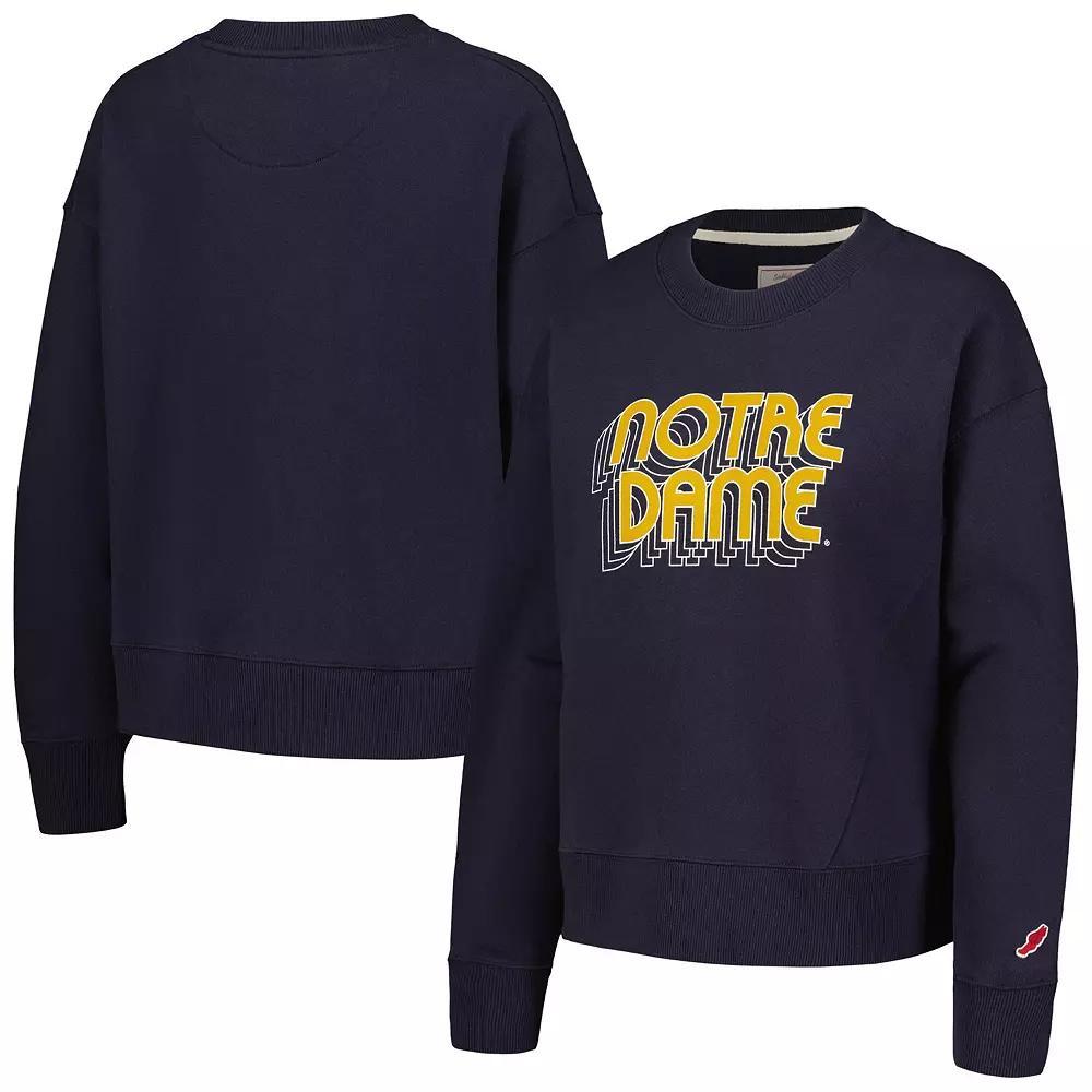 Women's League Collegiate Wear Navy Notre Dame Fighting Irish Boxy Pullover Sweatshirt, Size: Large, Blue Product Image