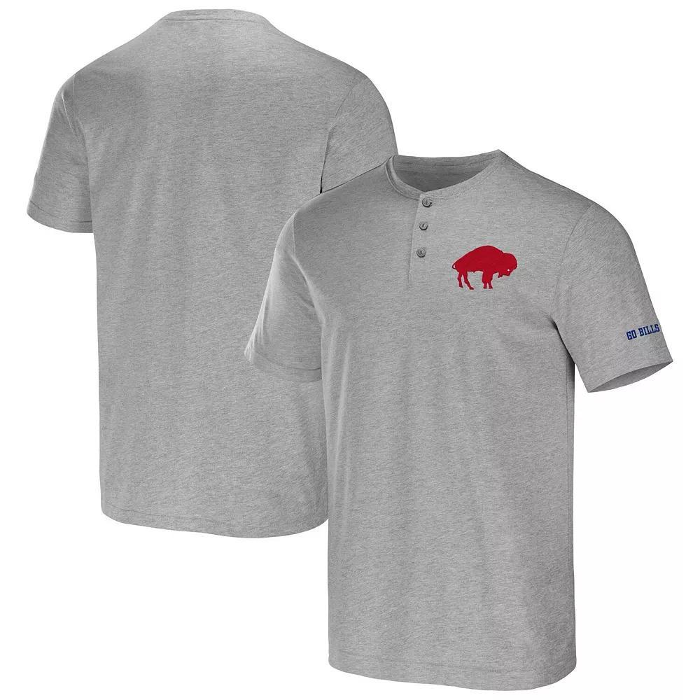 Men's NFL x Darius Rucker Collection by Fanatics Heathered Gray Buffalo Bills Henley T-Shirt, Size: Small, Grey Product Image