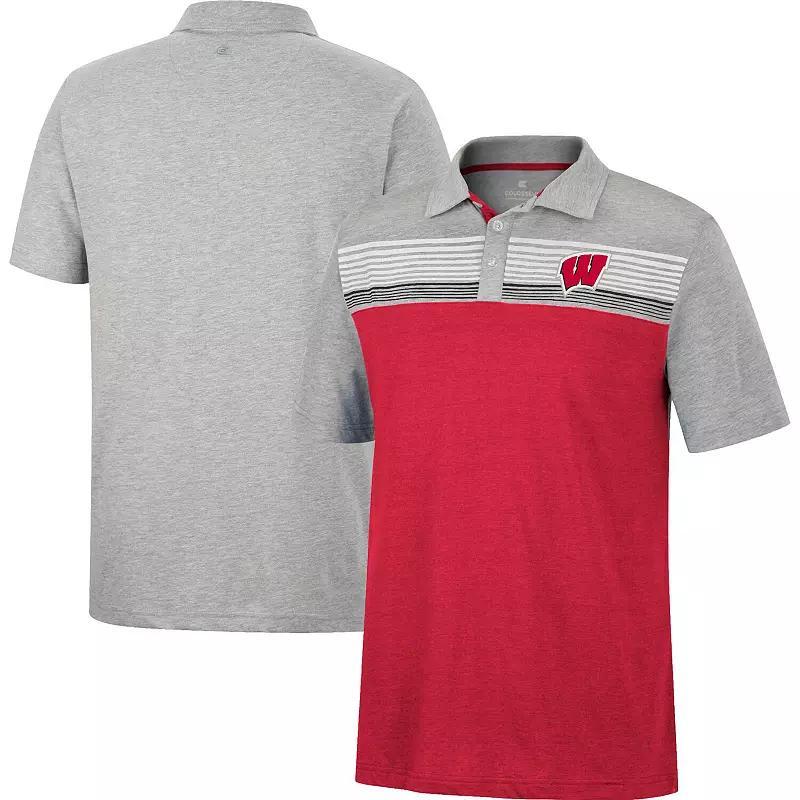 Mens Colosseum Crimson/Heathered Gray Oklahoma Sooners Caddie Polo Product Image