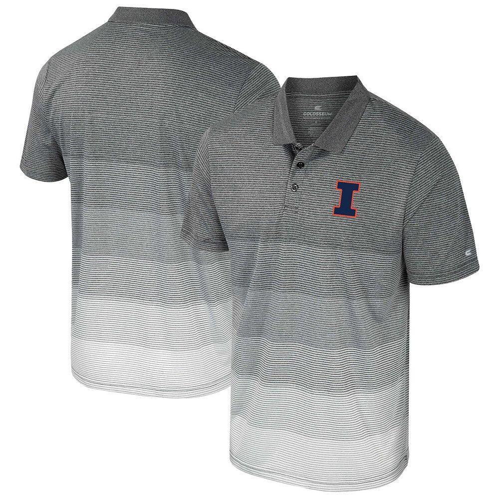 Men's Colosseum Gray West Virginia Mountaineers Striped Mesh Polo, Size: XXL, Grey Product Image