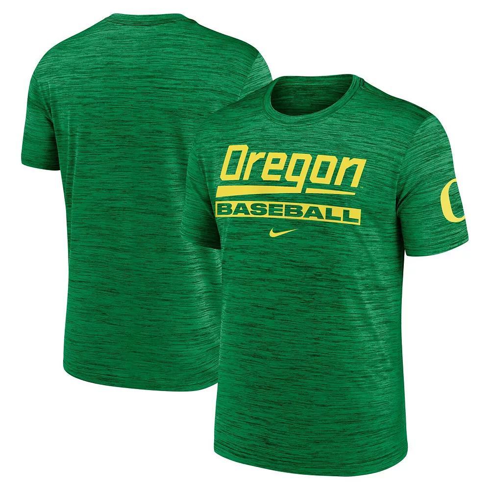 Men's Nike Green Oregon Ducks Velocity Baseball Wordmark Stack Performance T-Shirt, Size: Large Product Image