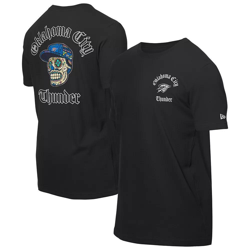 Men's New Era Black Oklahoma City Thunder Sugar Skulls T-Shirt, Size: Large Product Image
