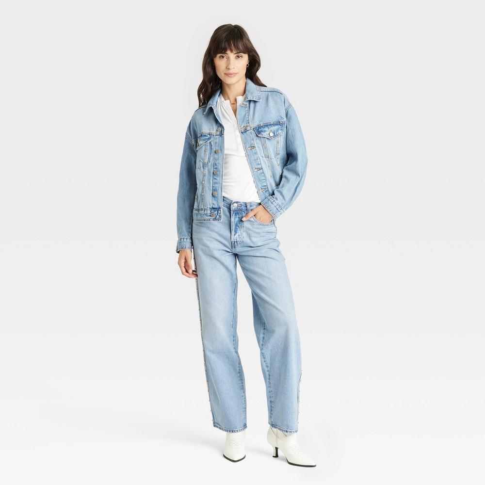 Womens Studded Trucker Jacket - Universal Thread Blue Product Image