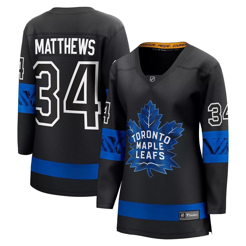 Women's Fanatics Branded Auston Matthews Black Toronto Maple Leafs Alternate Premier Breakaway Reversible Player Jersey, Size: Large, Mpl Black Product Image