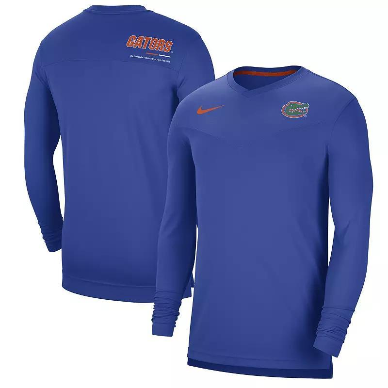 Men's Nike Blue UCLA Bruins 2022 Coach Performance Long Sleeve V-Neck T-Shirt, Size: XL Product Image