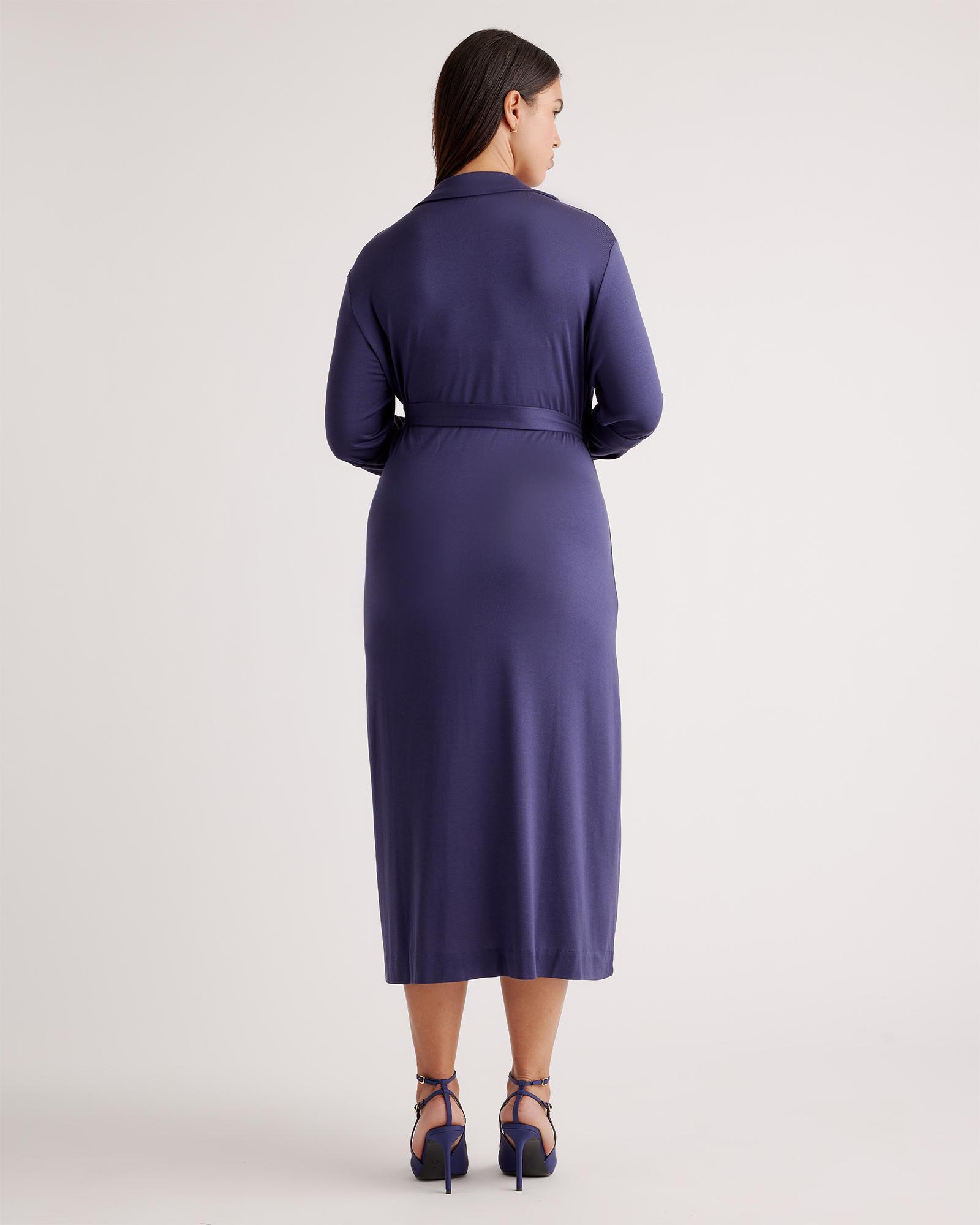 Quince | Women's 100% Silk Jersey Midi Wrap Dress Product Image