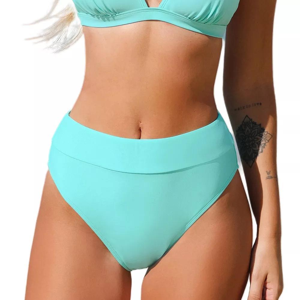 Women's Cupshe Dreamscapes Banded Cheeky Bikini Bottoms, Size: XL, Blue Blue Product Image