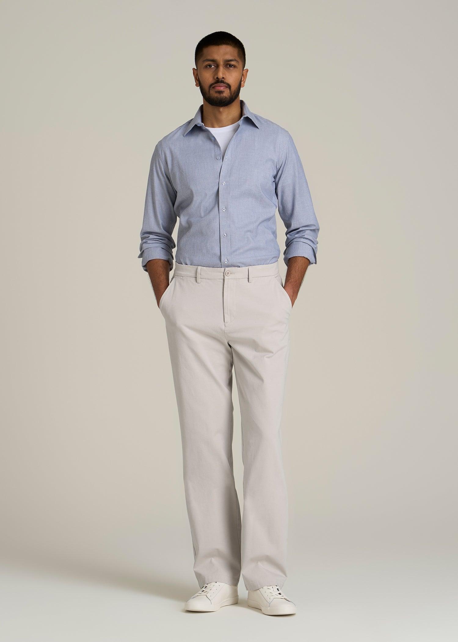 4 Way Stretch Commuter RELAXED Chino Pants for Tall Men in Drywall Tan Product Image