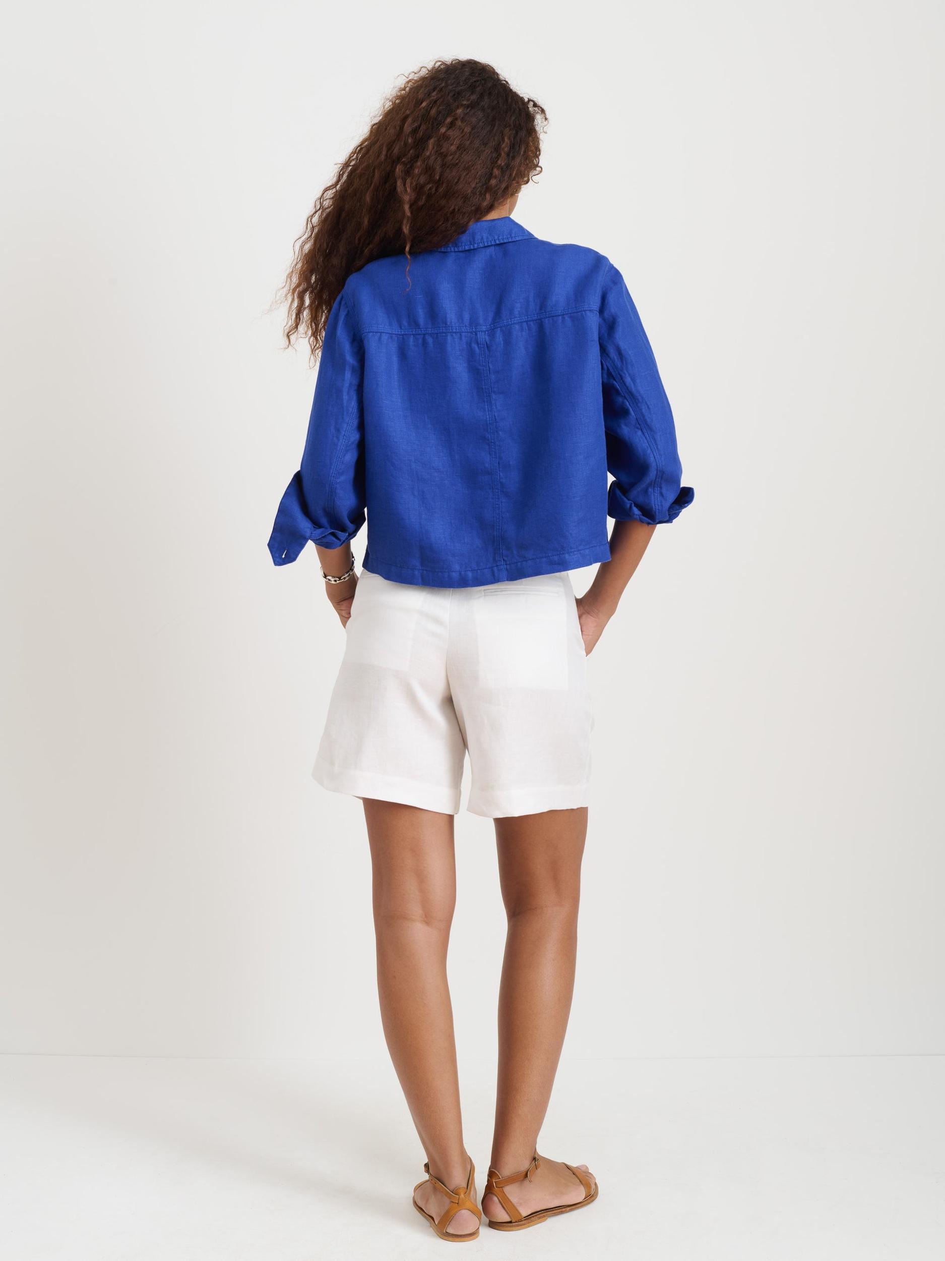 Cropped Work Jacket In Linen Product Image