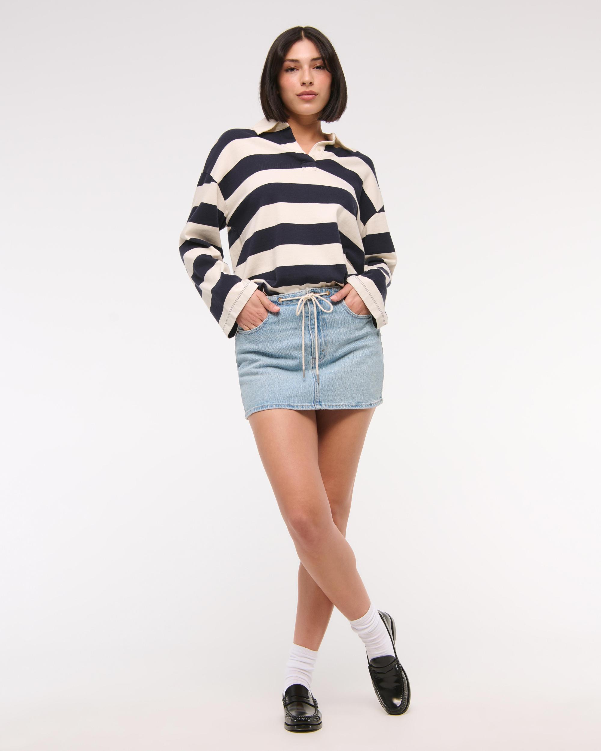 Mid Rise Denim Mini Skirt Product Image