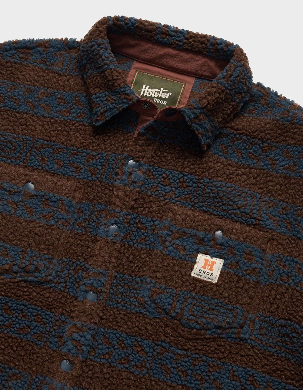 HOWLER BROTHERS Allegheny Mens Fleece Overshirt - BROWN COMBO Product Image